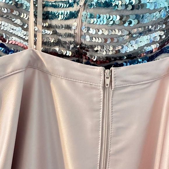 Sequin Hearts , Evening Gown 2 Piece Formal Prom Dress Hi Lo Sequin Size 9 NWT - Picture 8 of 13